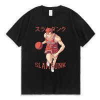 Japanese Anime Slam Dunk T Shirt for Men Sakuragi Hanamichi 2023 Summer Printed T-shirt Short-sleev Basketball Fans Tops XS-4XL-5XL-6XL