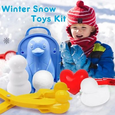8pcs Winter Snow Toys Kit Plastic Snowball Maker Clip Outdoor Sand Snow Ball Mold Fight Toy for Kids Toddlers Adults Winter
