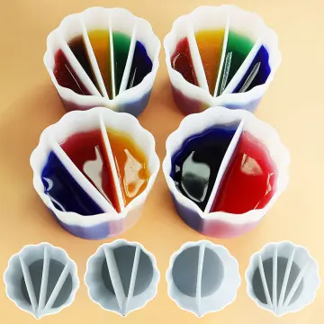 Silicone Color Cup Split Color Mixing Cup Toning Dispensing Cup DIY Craft  Casting Tool Fluid Art Split Cups Jewelry Making Tools