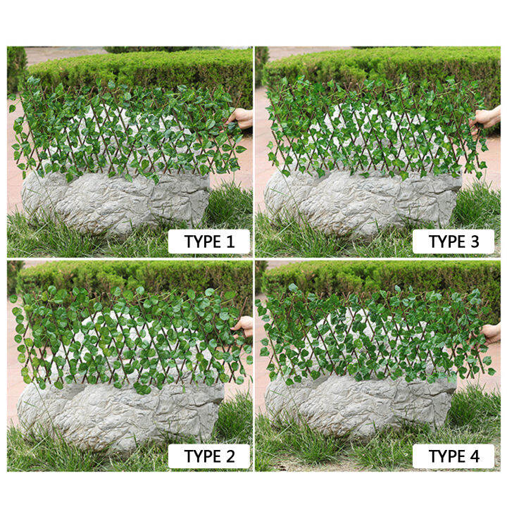 simulation-fence-fence-telescopic-fence-fake-flowers-green-leaves-outdoor-garden-fence-wall-guardrail-decorative-leaves-blocking-plants-small