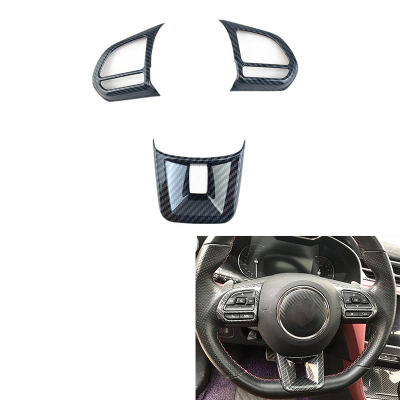 3Pcs/Set ABS Car Steering Wheel Button Cover Sticker Interior Decoration for MG5 MG6 MG HS ZS Car Styling Carbon fiber