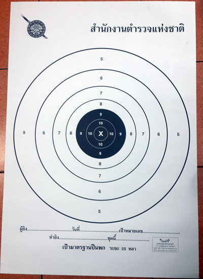 เป้ามาตรฐานปืนพก ระยะ 25 หลา เป้าวงกลม NRA (แบบหนา) แพ็ค 20 แผ่น