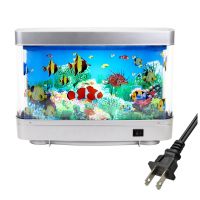 Dynamic Virtual Ocean LED Fish Tank Lamp Dolphin Artificial Tropical Landscape Aquarium Night Light Decoration Durable