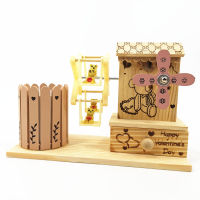 Wholesale Pen Holder Music Box Birthday Gift Wooden Music Box Decoration Crafts Windmill Factory Direct Sales W22