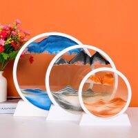 7/12inch Creative 3D Glass Sandscape in Motion Hourglass Moving Sand Frame Art Picture Display Flowing Home Decor best gift Decorative Accessories