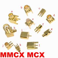 1pcs RF CoaxIal 50ohm Right Angle/Straight MMCX /MCX Male /Female PCB Plug Connector Adapter