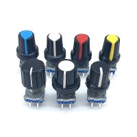 5sets Rotary encoder code switch EC11 audio digital with push button switch 5Pin handle length 15mm with  knob