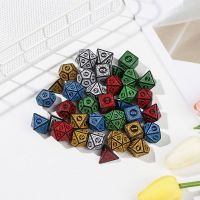 R4ST 35Pcs D4 D6 D8 D10 D12 D20 Polyhedral สำหรับ TRPG DND 5สี Iidescent ลูกเต๋า ชุดลูกเต๋า อุปกรณ์เสริมเกม