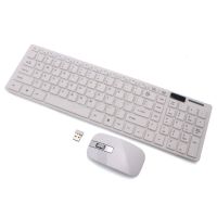 1set 2.4G White Wireless Metal PC Keyboard +Mouse Keypad Film Kit Set For DESKTOP PC Laptop Free Shipping