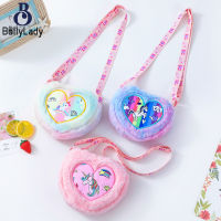 Unicorn Cartoon Plush Crossbody Shoulder Bag Cute Fashion Heart-shaped Messenger Bag For Girls Gifts【fast】