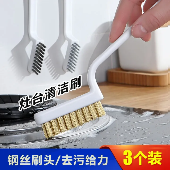 Gas burner cleaning brush with the kitchen stove cleaning iron tool