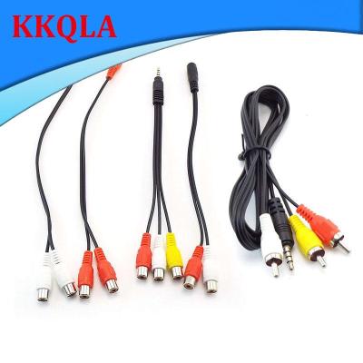 QKKQLA 4 Types 3.5Mm Male Jack Plug Stereo To 2Rca 3 Rca 3.5Mm Rca Male Female Connector Cable Headphone Aux Y Adapter Cord Audio