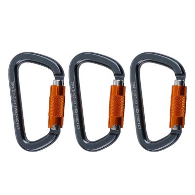 LazaraLife 3 PACK 28kn ปีนหน้าผาปีนเขาสกรูล็อค carabiner อุปกรณ์โรยตัวปีนเขา