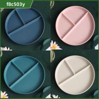 F8C503Y 4 Pcs 4สีที่แตกต่างกัน จานอาหารค่ำจาน วงกลมแบบวงกลม พีพี จานอาหารจาน ของใหม่ แบ่งออกเป็น3ส่วน จานแบ่งช่อง3ช่อง โต๊ะรับประทานอาหาร