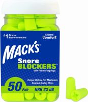 Macks Mack’s Snore Blockers Soft Foam Earplugs, 50 Pair – 32 dB High NRR – Comfortable Ear Plugs for Sleeping, Snoring, Loud Noise and Travel