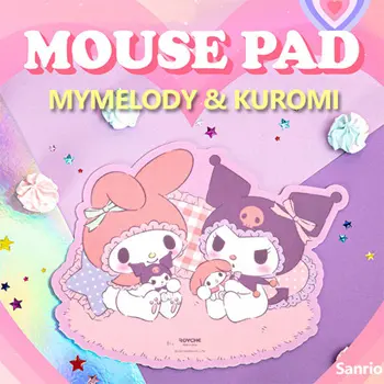 Kuromi Cartoon Mouse Pad Cute Anime Rubber Desk Accessories Long Non-slip  Unique
