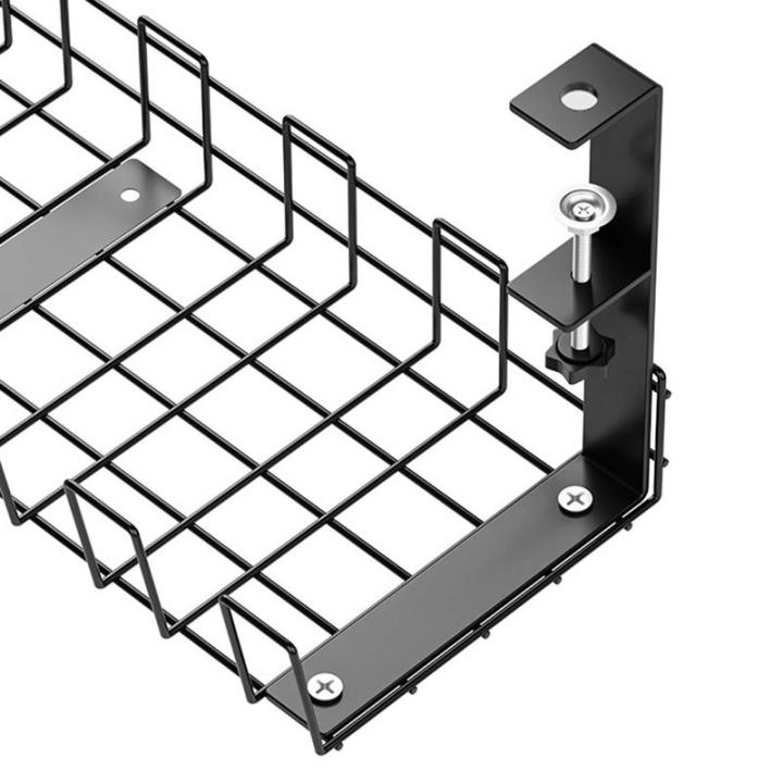 ใต้โต๊ะถาดการจัดการสายเคเบิลไม่มีสว่านชั้นวางการจัดการสายไฟสายโลหะซ่อน15-35-4-92-6-3นิ้วถาดการจัดการสายเคเบิลใต้โต๊ะชั้นวางการจัดการสายไฟสายโลหะ