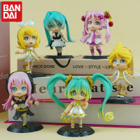 6ชิ้นการ์ตูน H Atsune Miku แอ็คชั่นหิมะรุ่น Kawaii Miku Q H Atsune H Atsune ตุ๊กตาบิดไข่ของเล่นสำหรับเด็กของขวัญวันหยุด