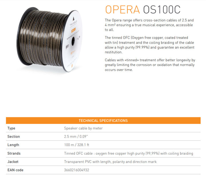 สายลำโพง-triangle-opera-os100c-2-5-ของแท้-แบ่งขายราคาต่อเมตร