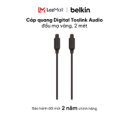 Cáp quang Digital Toslink Audio Belkin đầu mạ vàng, 2 mét - Hành chính hãng