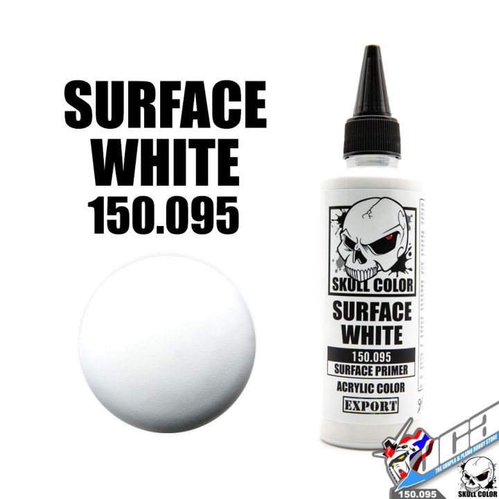 SKULL COLOR 150.095 SURFACE WHITE ACRYLIC 120ML SURFACE PRIMER สีอะครีลิกสำหรับพลาสติก โมเดล VCA GUNDAM