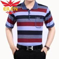 EILEN เสื้อยืดแขนสั้น Polo เสื้อยืดชายวัยกลางคนเสื้อโปโลล่าง