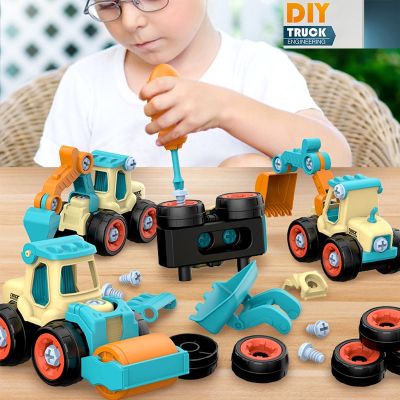 ✣▧ jiozpdn055186 Crianças porca desmontagem descarga de carga engenharia caminhão bulldozer escavadeira meninos parafuso ferramenta criativa educação brinquedos modelo carro