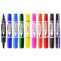 (12 pcs) Marker pen 2 side ตราม้า ปากกาเคมี ปากกามาร์คเกอร์ 2 หัว กล่อง 12 แท่ง