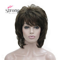 StrongBeauty Short Soft Fluffy Layered Brown Classic Cap thick Full Synthetic Wig Womens Hair Wigs COLOUR CHOICES