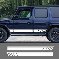 2Pcs Car Decals Side Body Stickers For Mercedes Benz Accessories For G55 G63 AMG W463 G500 Class G350D SUV Stripes Decal Auto