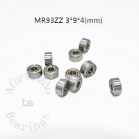 Miniature Bearing MR93ZZ 10 Pieces 3*9*4(mm) free shipping chrome steel Metal Sealed High speed Mechanical equipment parts Axles  Bearings Seals