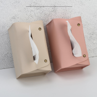 Tissue Box Organizer Portable Tissue Container Foldable Tissue Box Waterproof Tissue Box PU Leather Napkin Holder