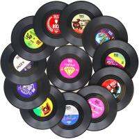 [HOT ZEXKLIOALQAQ 529] Coaster Vinyl Record Disk Coasters With Player Holder Creative Koffie Mok Cup Onderzetters Hittebestendig Anti-Slip Kitchen Acce