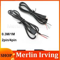 Merlin Irving Shop 0.3m 1m Micro USB 2.0 type A Male Female Jack DIY Extension repair Cable 2/4 Pin Core Wire Data Charger Power Cord Connector