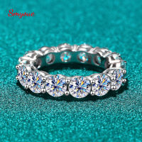 Smyoue 7ct 5มิลลิเมตรเต็ม Moissanite แหวนสำหรับผู้หญิงผู้ชายประกายรอบตัดเต็มนิรันดร์เพชรวงแต่งงาน S925เงินสเตอร์ลิง