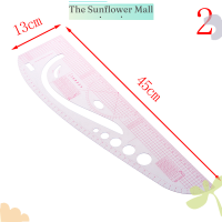 Sunflower ไม้บรรทัดพลาสติกโค้งนิ่มพิเศษสำหรับวาดภาพเครื่องมือตัดเย็บไม้ยาว1ชิ้น