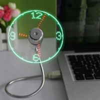 Flexible Cooling Fan Mini Usb Powered Led Cooling Flashing Fan Time Display Function Clock Fans Fashion Personality Mini Fan #4