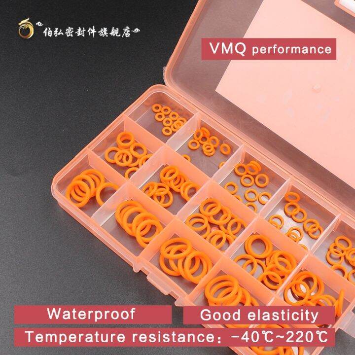 orange-silicone-rubber-125pc-o-ring-seal-cs1-5-1-9-2-4mm-vmq-gasket-waterproof-high-temperature-environmental-protection-toolbox