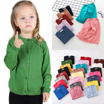 15 colors Toddler Baby Girls Sweaters Solid Candy Color Knitted Cardigan Childrens Clothing Knit Clothing for Girls 1-9 Years
