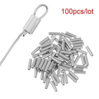 [MEESS] 100pcs/lot Aluminum Fishing Wire Tube Line Crimping Sleeves Crimp Sleeve Stainless Steel Hook Connector Fishing Swivel Tackle - Fishing Tools -