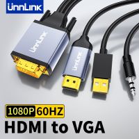 ♟ Unnlink HDMI To VGA Audio Video Converter Cable HD 1080P 60HZ Male to Male HDMI Cable For PC Laptop TV Box Projector Monitor