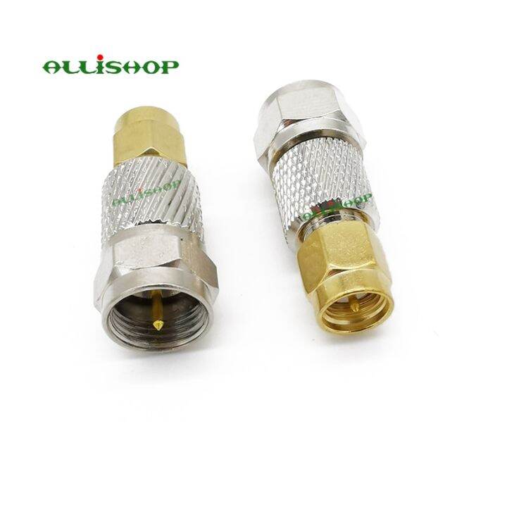 sma-plug-to-f-type-plug-m-m-antenna-auto-radio-adapter-f-tv-plug-male-to-sma-male-rf-coaxial-connector-straight-electrical-connectors