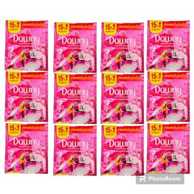 แพ็ค 12 ซอง (23มล/1ซอง) ดาวน์นี่ กลิ่นหอมช่อดอกไม้อันแสนน่ารัก ผลิตภัณฑ์ปรับผ้านุ่ม สูตรเข้มข้นพิเศษ Downy Premium Parfum