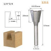 1pc 1/4 1/2Mm Shank คุณภาพสูงเกรดอุตสาหกรรมเครื่องตัดไม้ Dovetail Router สำหรับไม้ทังสเตนแกะสลักเครื่องมือ Milling