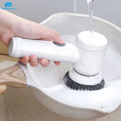 【จัดส่งใน24ชั่วโมง】ที่ขัดแบบไร้สายสำหรับห้องน้ำแปรงทำความสะอาดหมุนมือถือทรงพลังสำหรับใช้ในอ่างล้างจาน