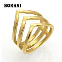 【CW】 Promotion Sale BORASI Fashion Color Jewelry Three V Design