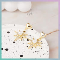 [petite by PRAKYRE] Estrella with Pearl Earring - ต่างหูห้อยรูปดวงดาวประดับด้วยเพชรและมุก