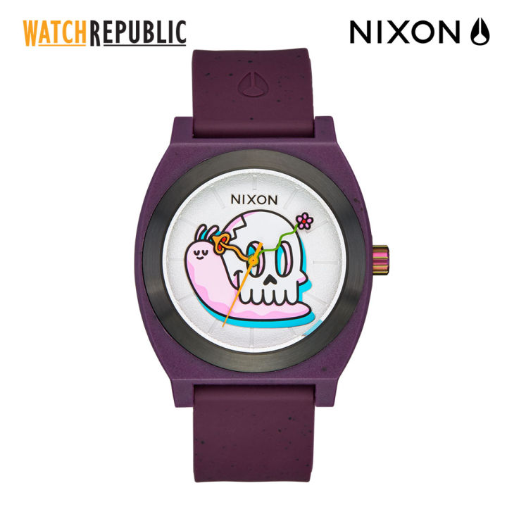 Nixon Time Teller Hannah Eddy Purple Rubber Analog Quartz Watch