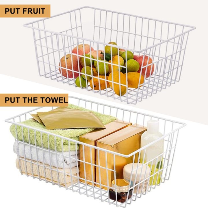 2-pack-wire-storage-baskets-farmhouse-metal-wire-basket-freezer-storage-organizer-bins-with-handles