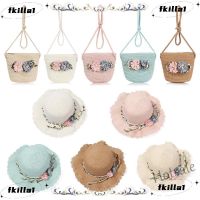 【hot sale】▧☽ C05 FKILLA Casual Girls Summer Hat Travel Shoulder Bag Wide Brim Hats Cute Toddler Baby Straw Weaving Sun Beach Flower Sunshade Caps